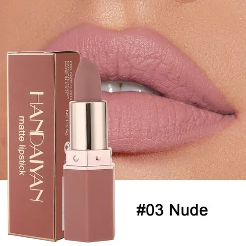 Waterproof Nude Matte Lipstick - Long-lasting, 6 Color Set