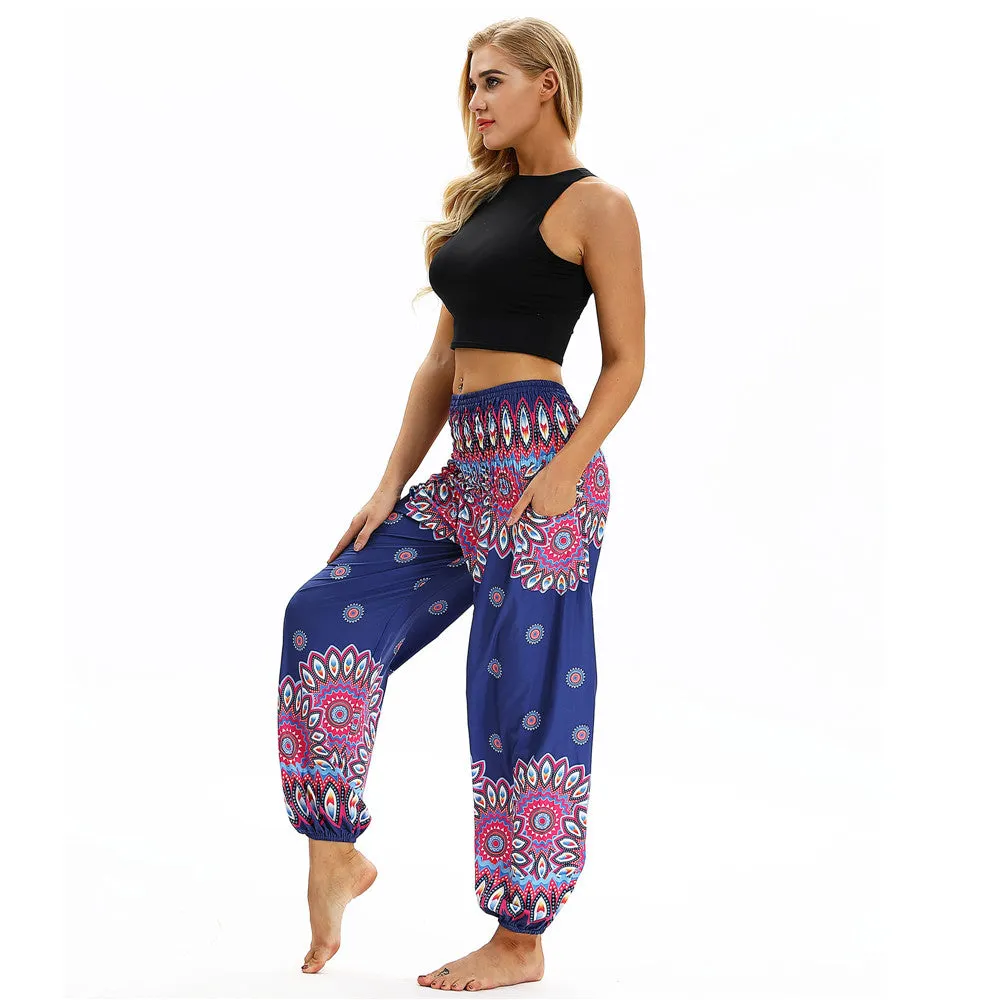 Women's straight Loose Harem Pant - Sunflowers bloomers