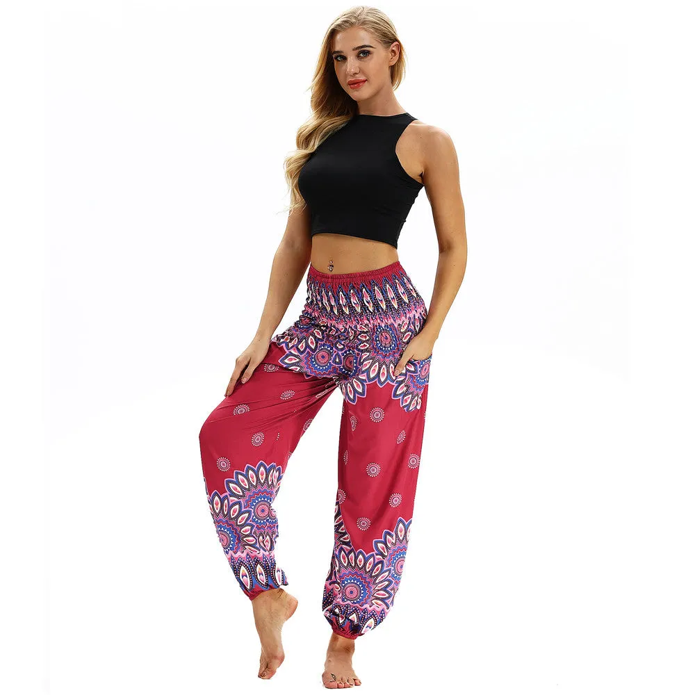 Women's straight Loose Harem Pant - Sunflowers bloomers