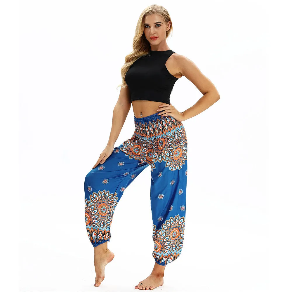 Women's straight Loose Harem Pant - Sunflowers bloomers