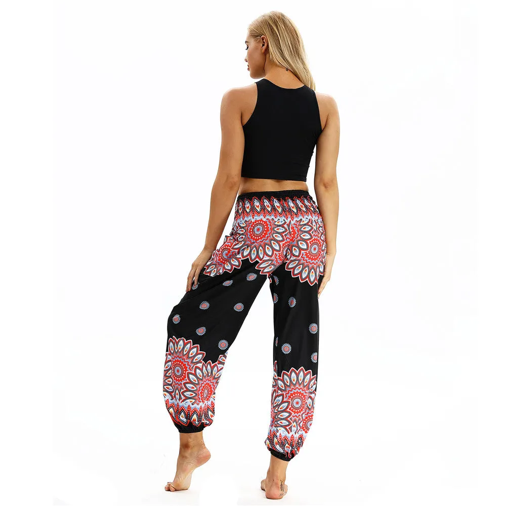Women's straight Loose Harem Pant - Sunflowers bloomers
