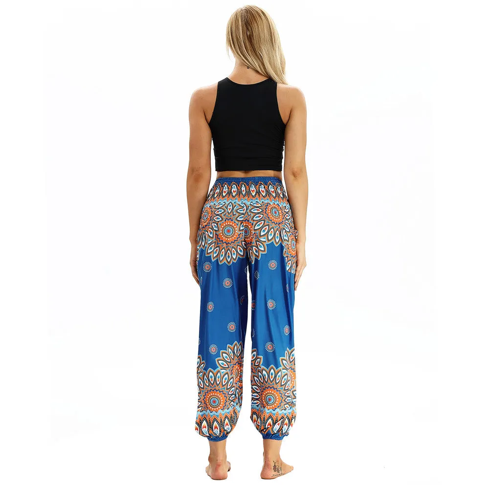 Women's straight Loose Harem Pant - Sunflowers bloomers
