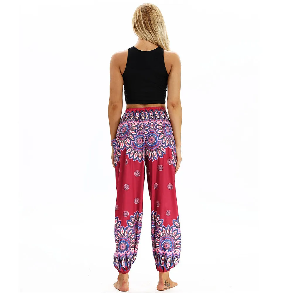 Women's straight Loose Harem Pant - Sunflowers bloomers