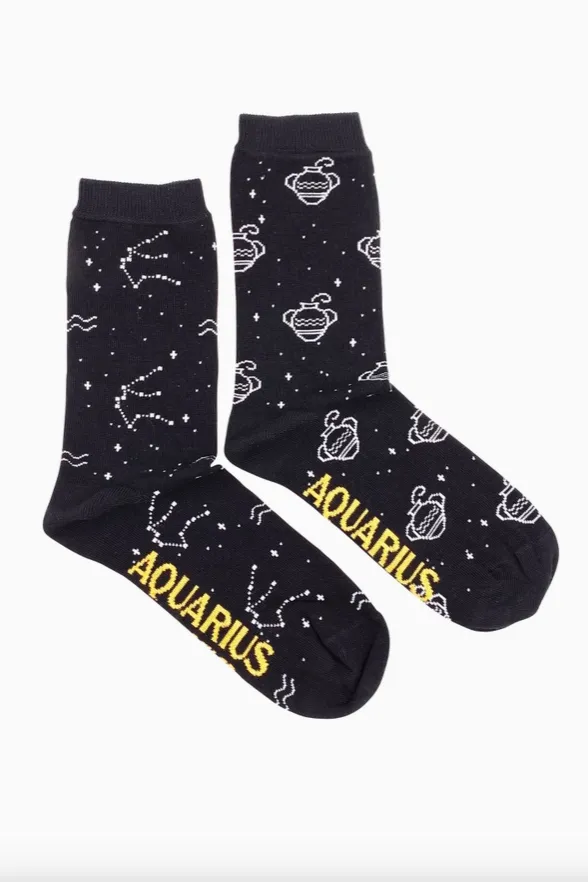 Womens Zodiac Mismatched Socks | Aquarius