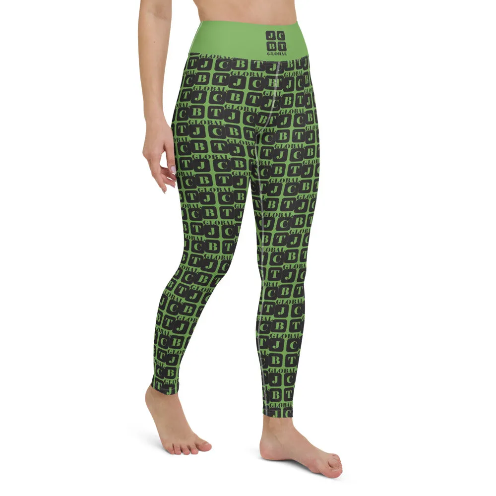 Yoga Leggings "2021-0061 Green (Black Logo)"