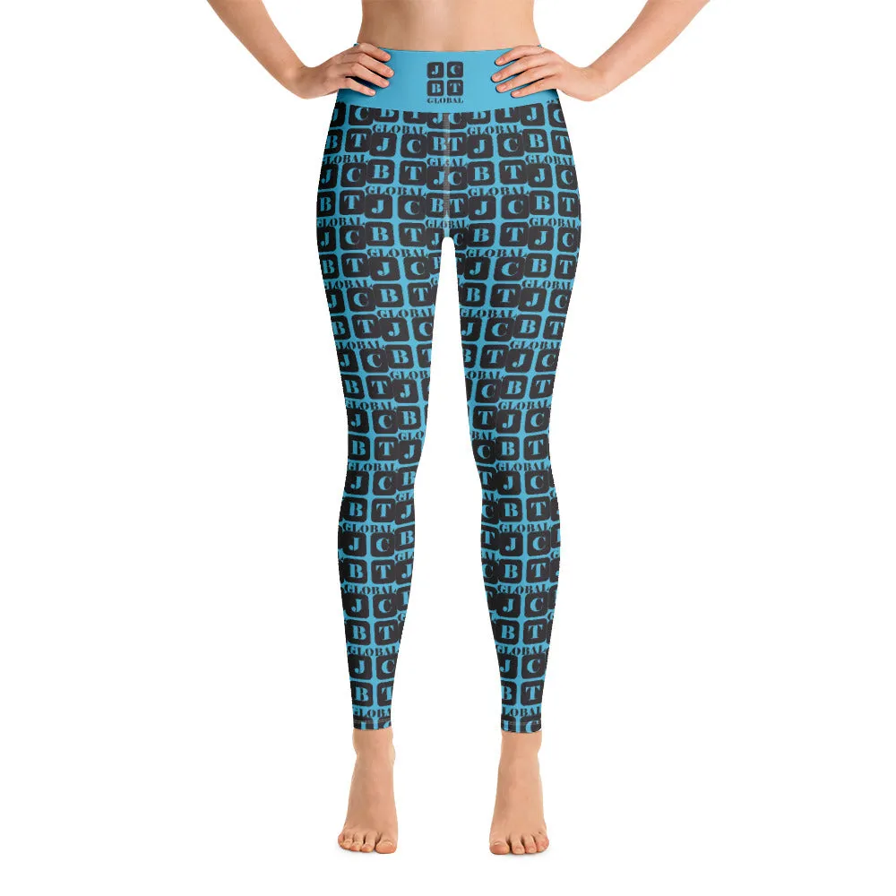 Yoga Leggings "2021-0071 Baby Blue (Black Logo)"