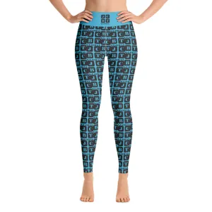 Yoga Leggings "2021-0071 Baby Blue (Black Logo)"