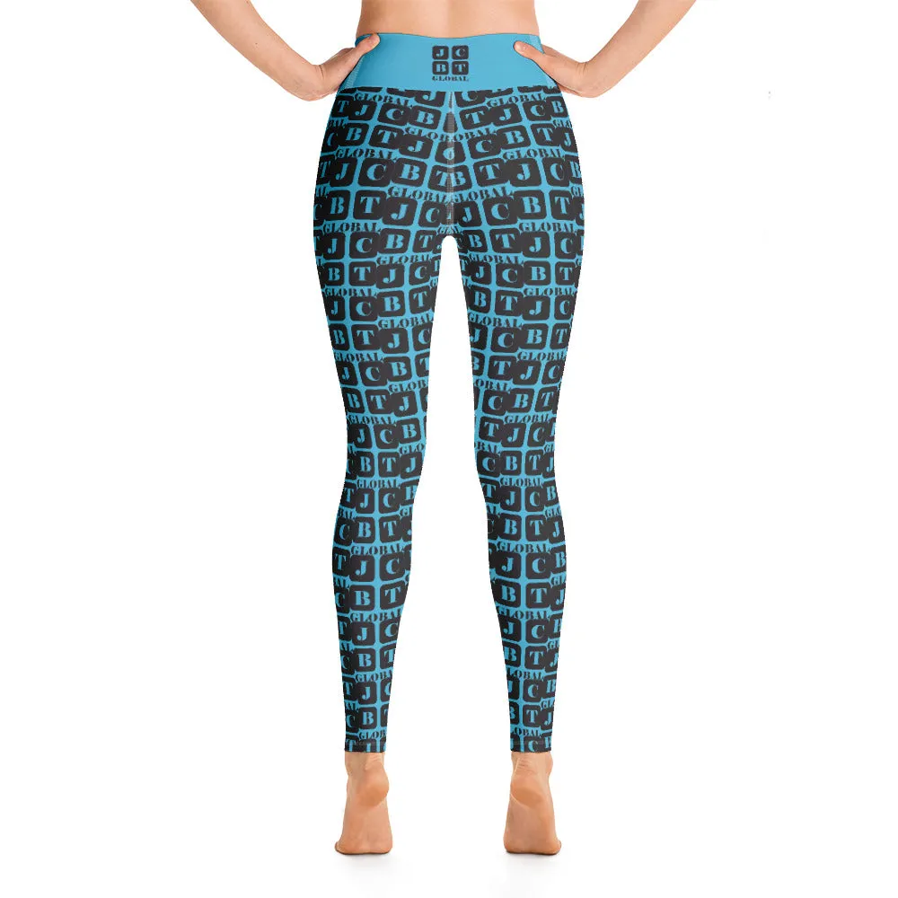 Yoga Leggings "2021-0071 Baby Blue (Black Logo)"