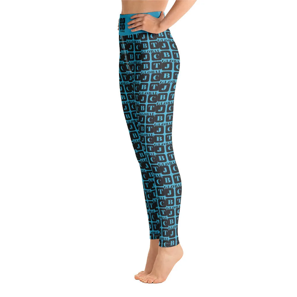 Yoga Leggings "2021-0071 Baby Blue (Black Logo)"