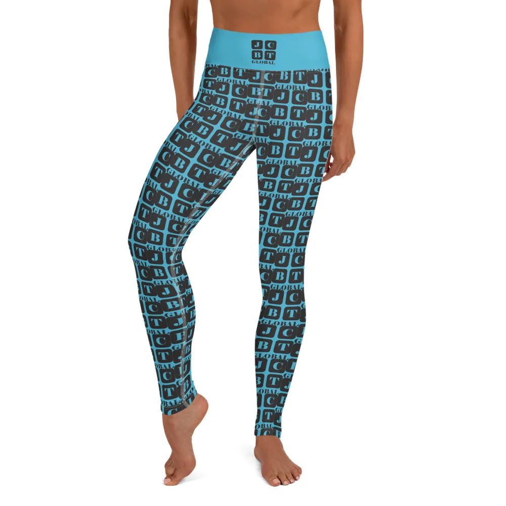 Yoga Leggings "2021-0071 Baby Blue (Black Logo)"