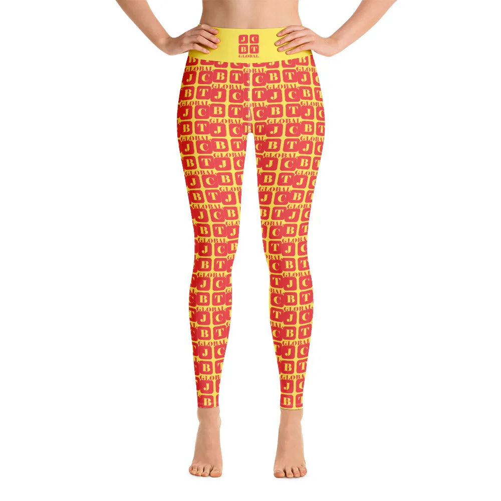 Yoga Leggings "2021-0121 Yellow (Red Logo)"
