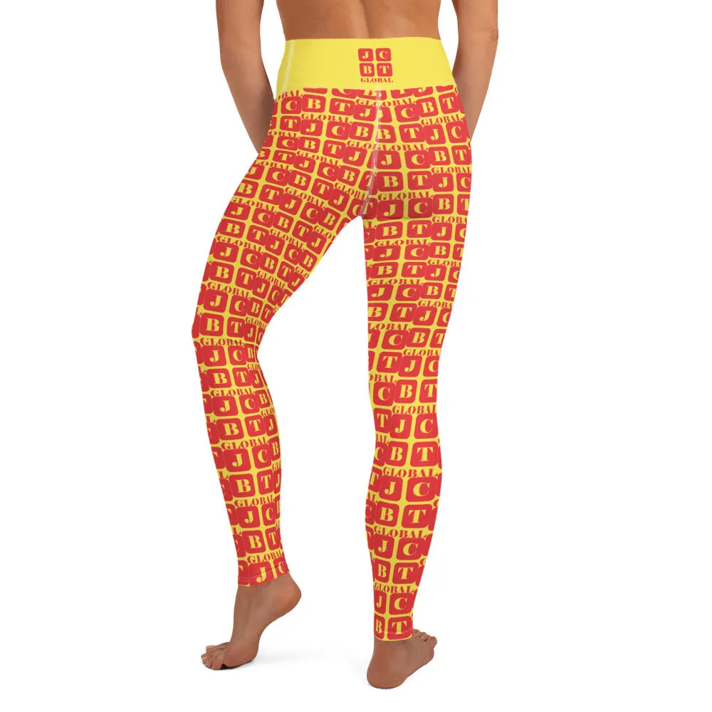 Yoga Leggings "2021-0121 Yellow (Red Logo)"