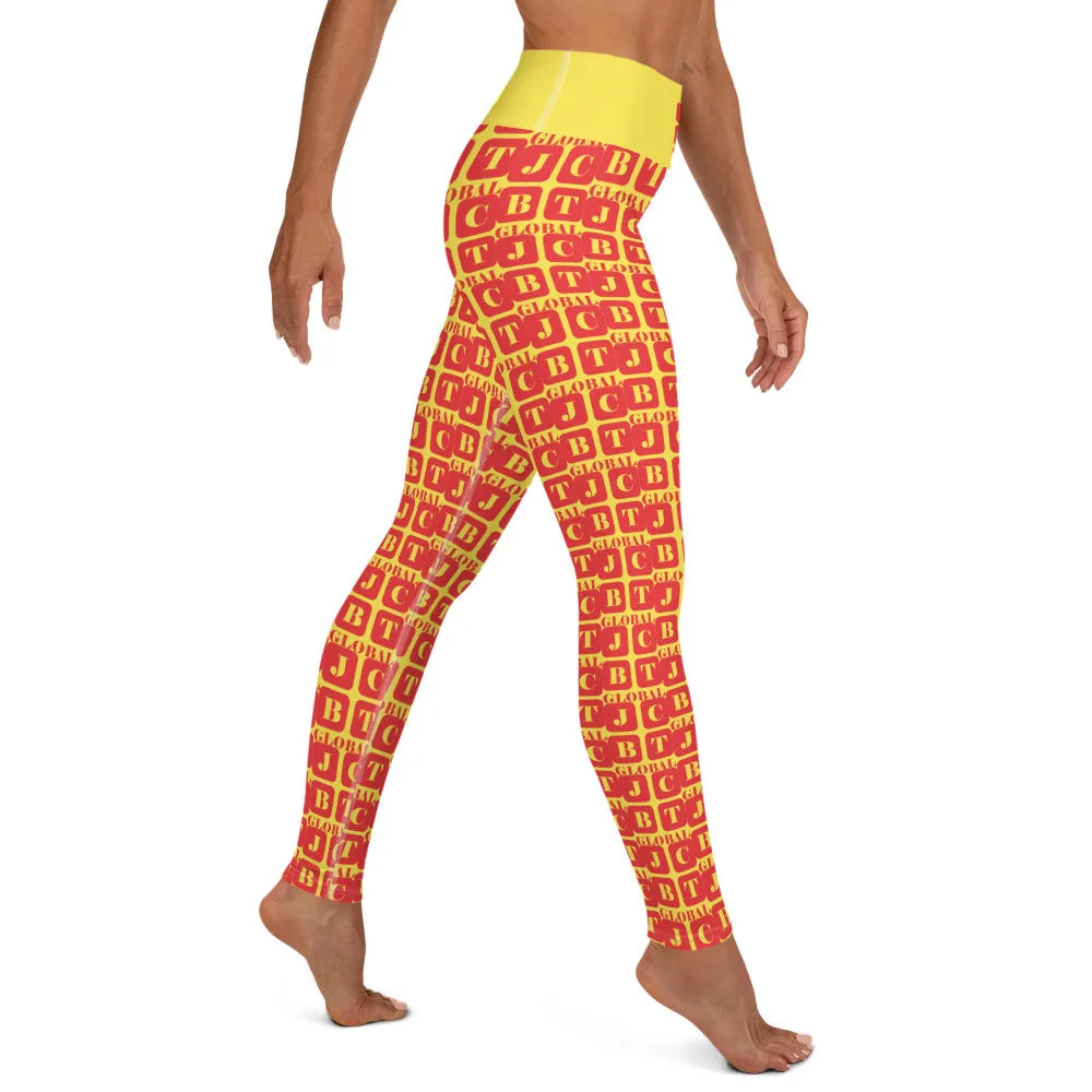 Yoga Leggings "2021-0121 Yellow (Red Logo)"