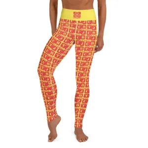 Yoga Leggings "2021-0121 Yellow (Red Logo)"