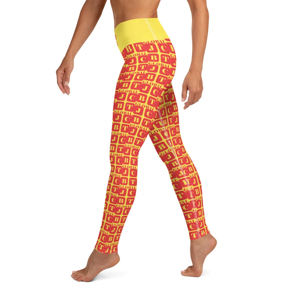 Yoga Leggings "2021-0121 Yellow (Red Logo)"