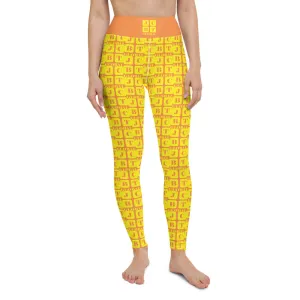 Yoga Leggings "2021-0221 Orange (Yellow Logo)"