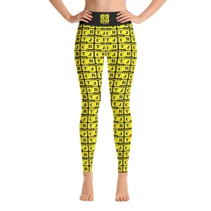 Yoga Leggings "2021-0271 Black (Yellow Logo)"