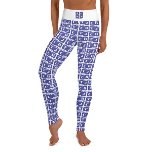 Yoga Leggings "2021-0281 White (Blue Logo)"