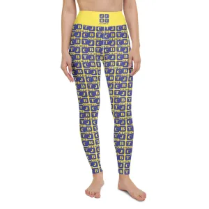 Yoga Leggings "2021-0311 Yellow (Blue Logo)"