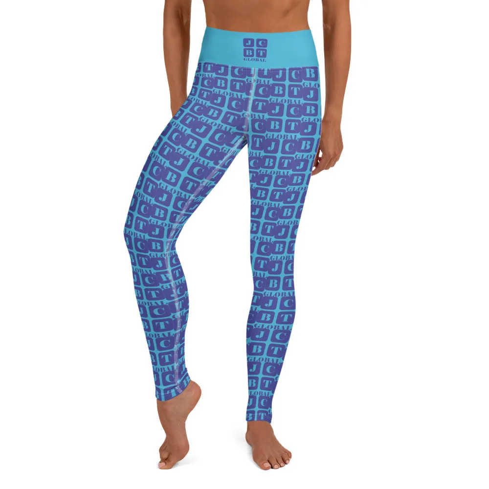 Yoga Leggings "2021-0341 Baby Blue (Blue Logo)"