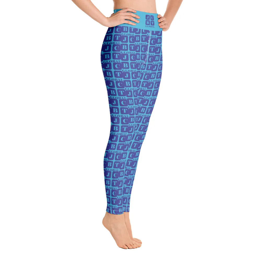 Yoga Leggings "2021-0341 Baby Blue (Blue Logo)"