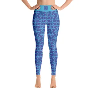 Yoga Leggings "2021-0341 Baby Blue (Blue Logo)"