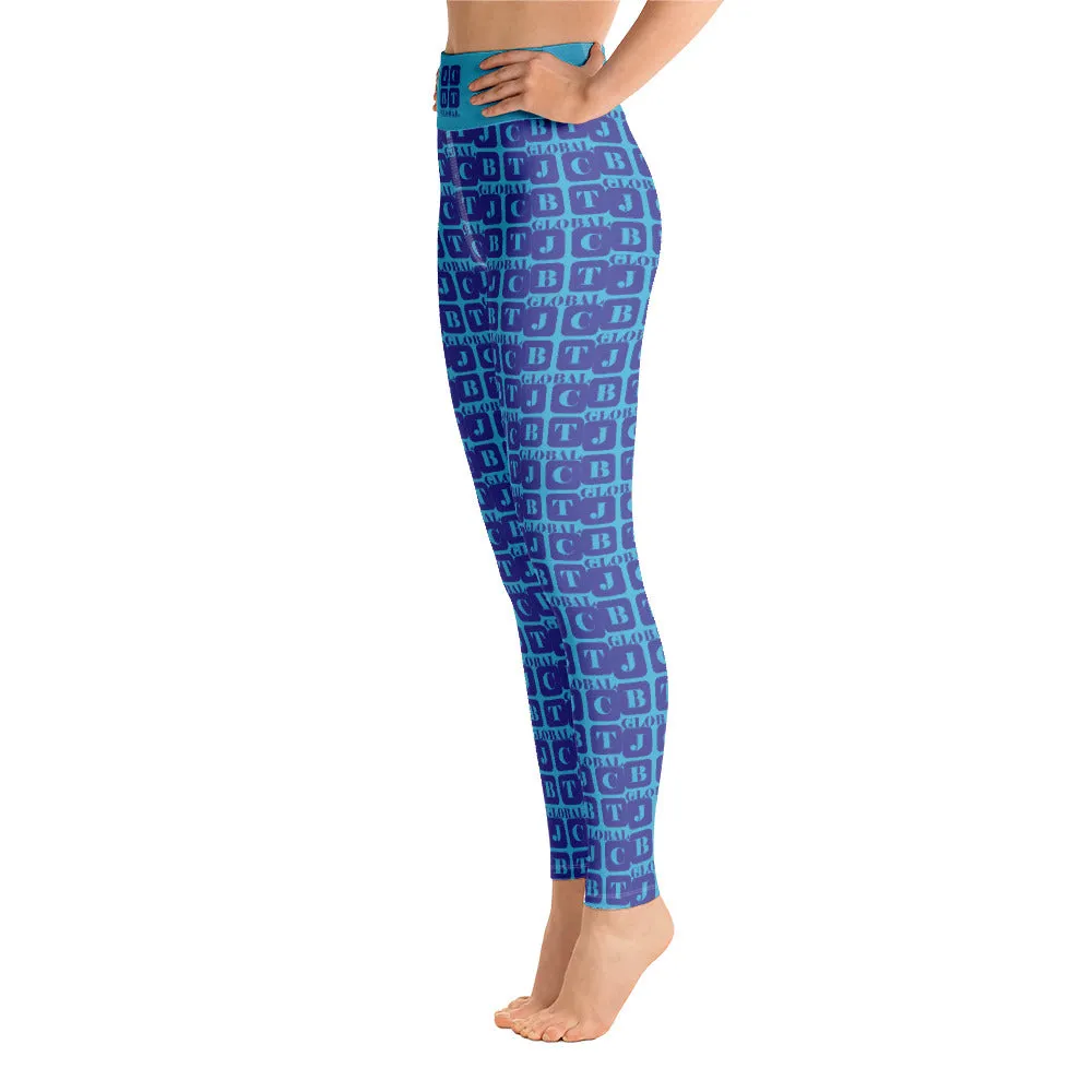 Yoga Leggings "2021-0341 Baby Blue (Blue Logo)"