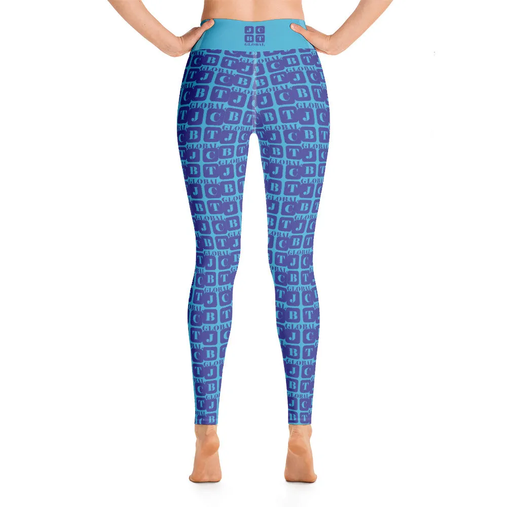 Yoga Leggings "2021-0341 Baby Blue (Blue Logo)"