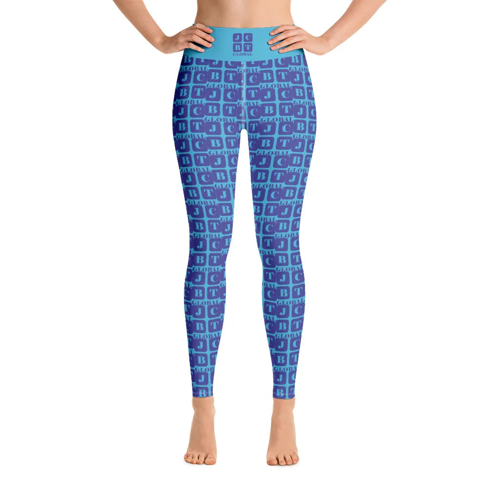 Yoga Leggings "2021-0341 Baby Blue (Blue Logo)"