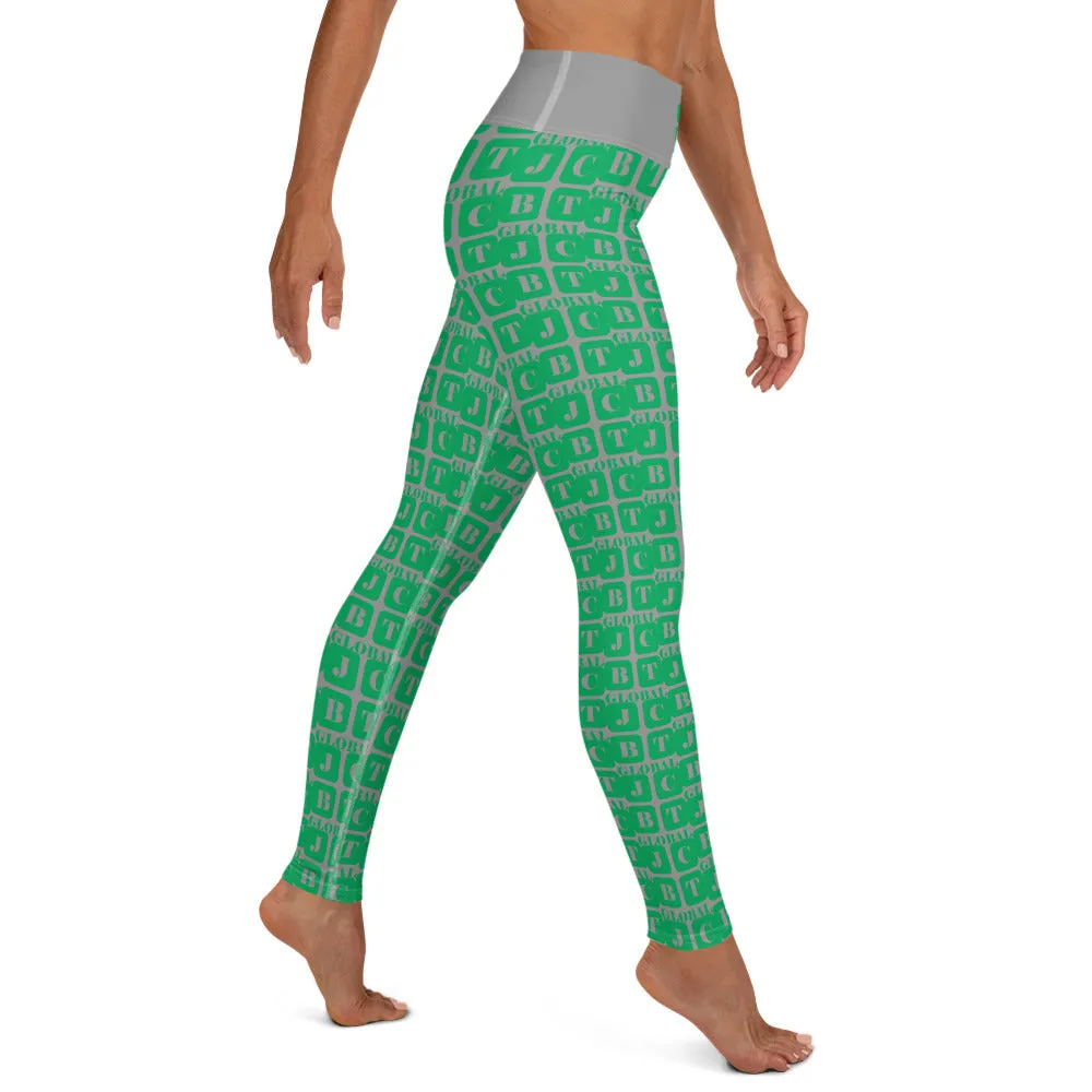 Yoga Leggings "2021-0381 Gray (Green Logo)"