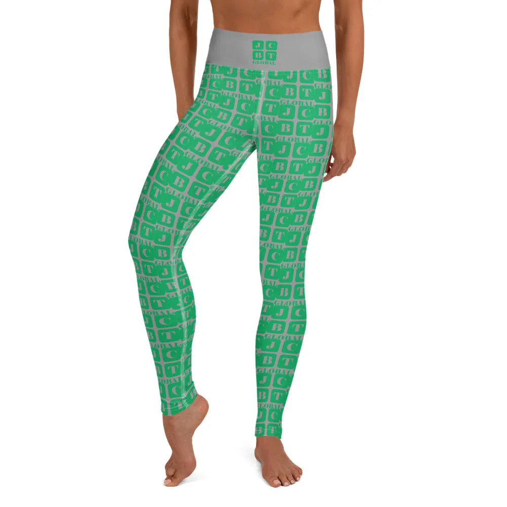 Yoga Leggings "2021-0381 Gray (Green Logo)"
