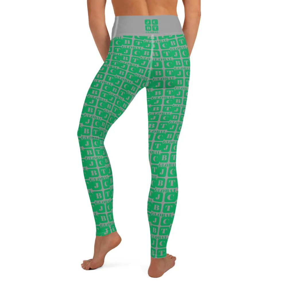 Yoga Leggings "2021-0381 Gray (Green Logo)"