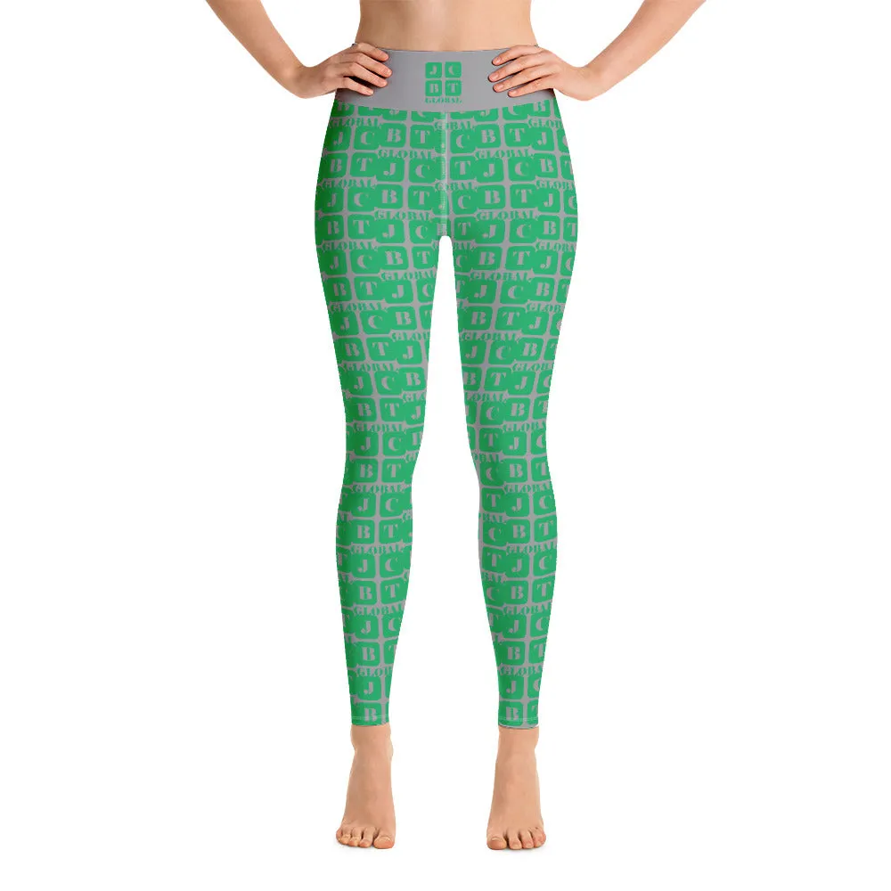 Yoga Leggings "2021-0381 Gray (Green Logo)"
