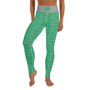 Yoga Leggings "2021-0381 Gray (Green Logo)"