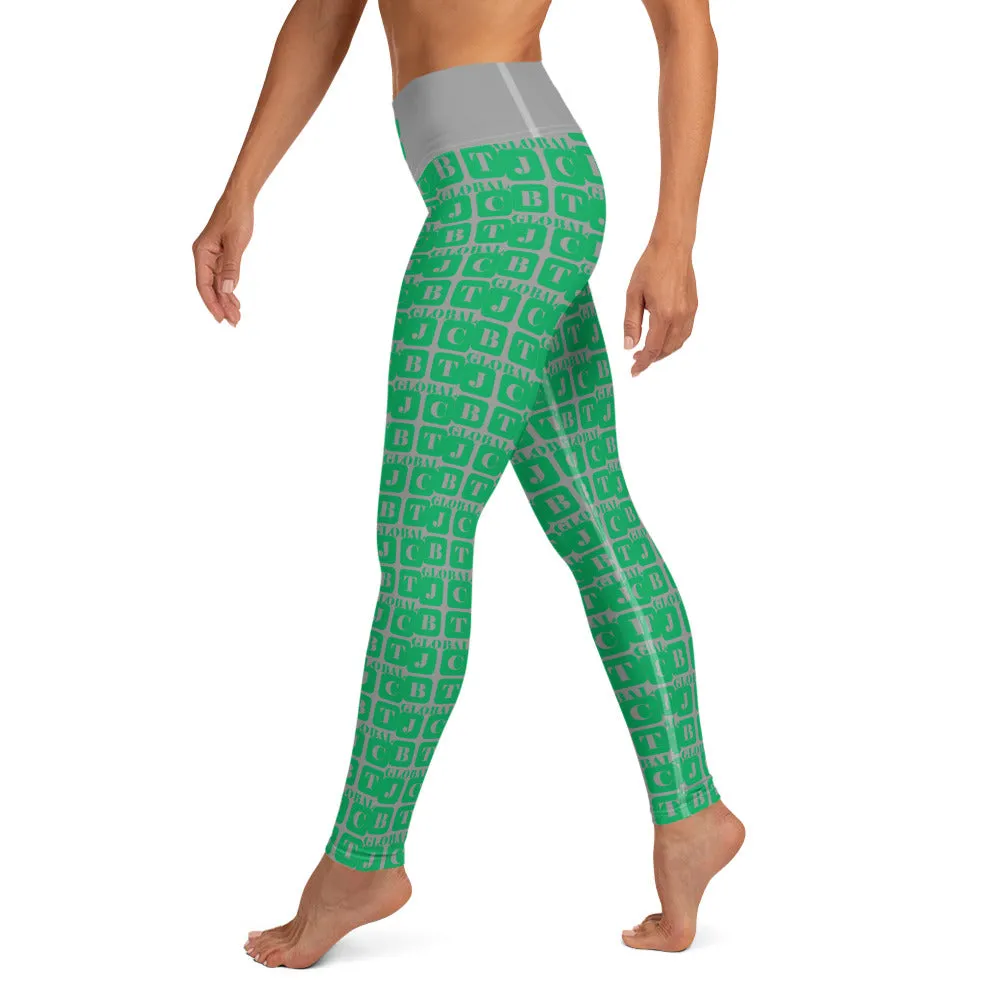 Yoga Leggings "2021-0381 Gray (Green Logo)"