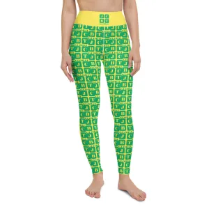 Yoga Leggings "2021-0401 Yellow (Green Logo)"