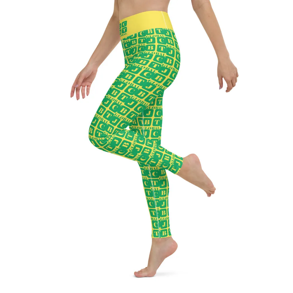 Yoga Leggings "2021-0401 Yellow (Green Logo)"