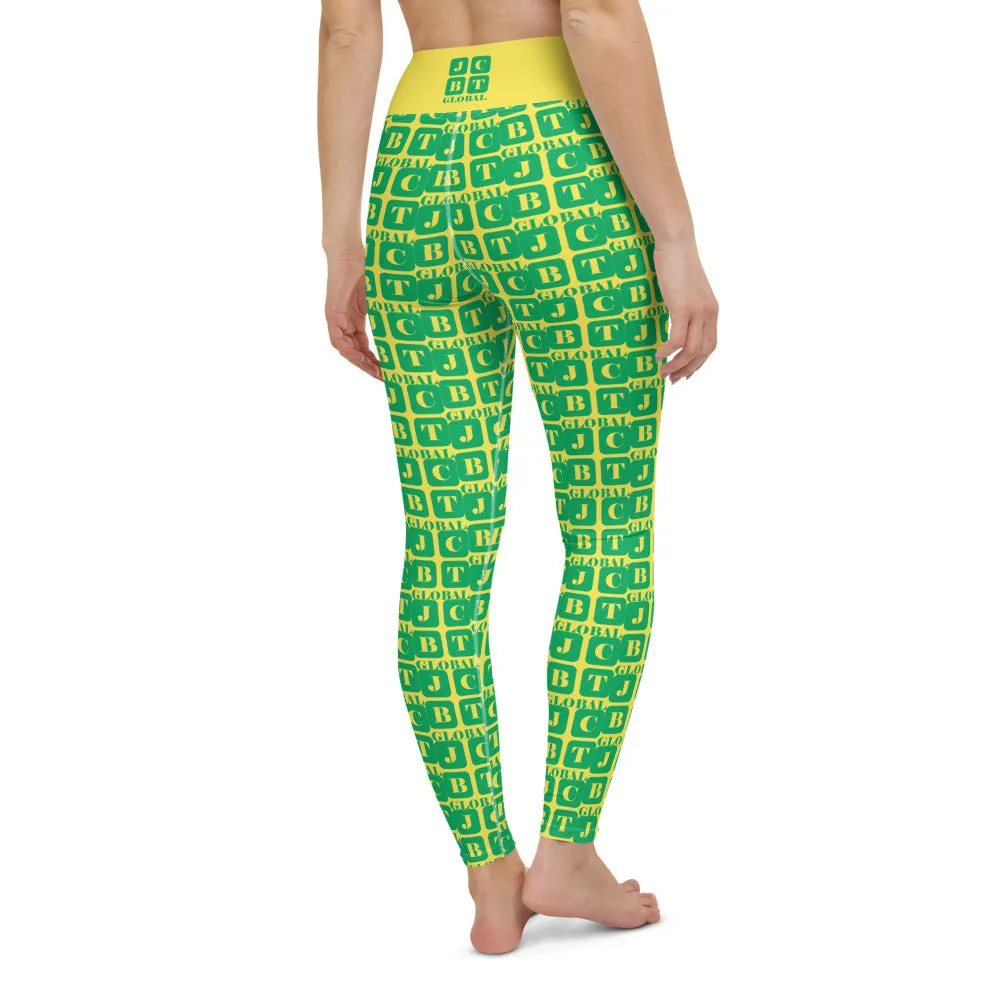Yoga Leggings "2021-0401 Yellow (Green Logo)"