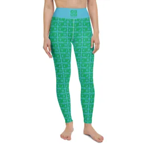 Yoga Leggings "2021-0421 Baby Blue (Green Logo)"
