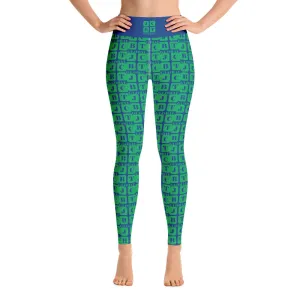 Yoga Leggings "2021-0431 Blue (Green Logo)"