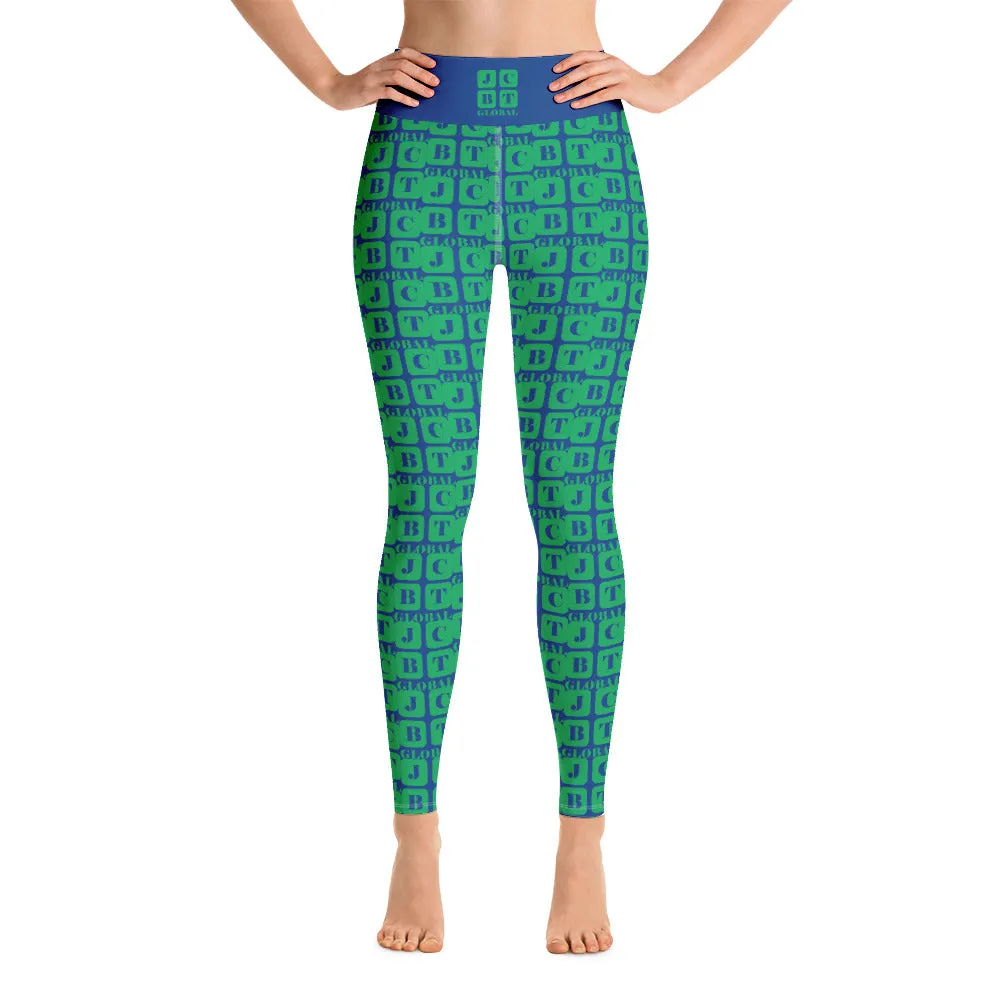 Yoga Leggings "2021-0431 Blue (Green Logo)"