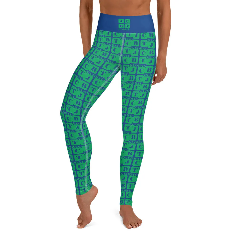 Yoga Leggings "2021-0431 Blue (Green Logo)"