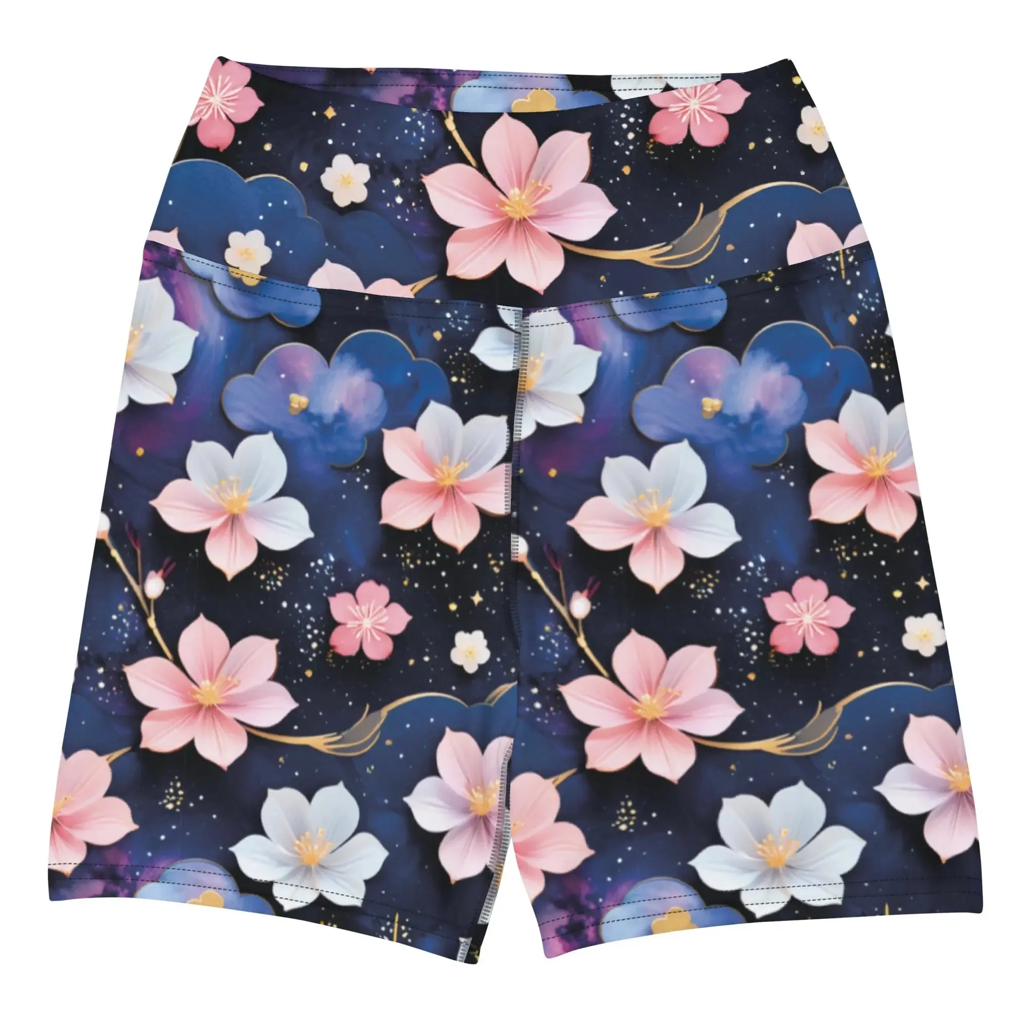 Yoga Shorts - Midnight Sakura