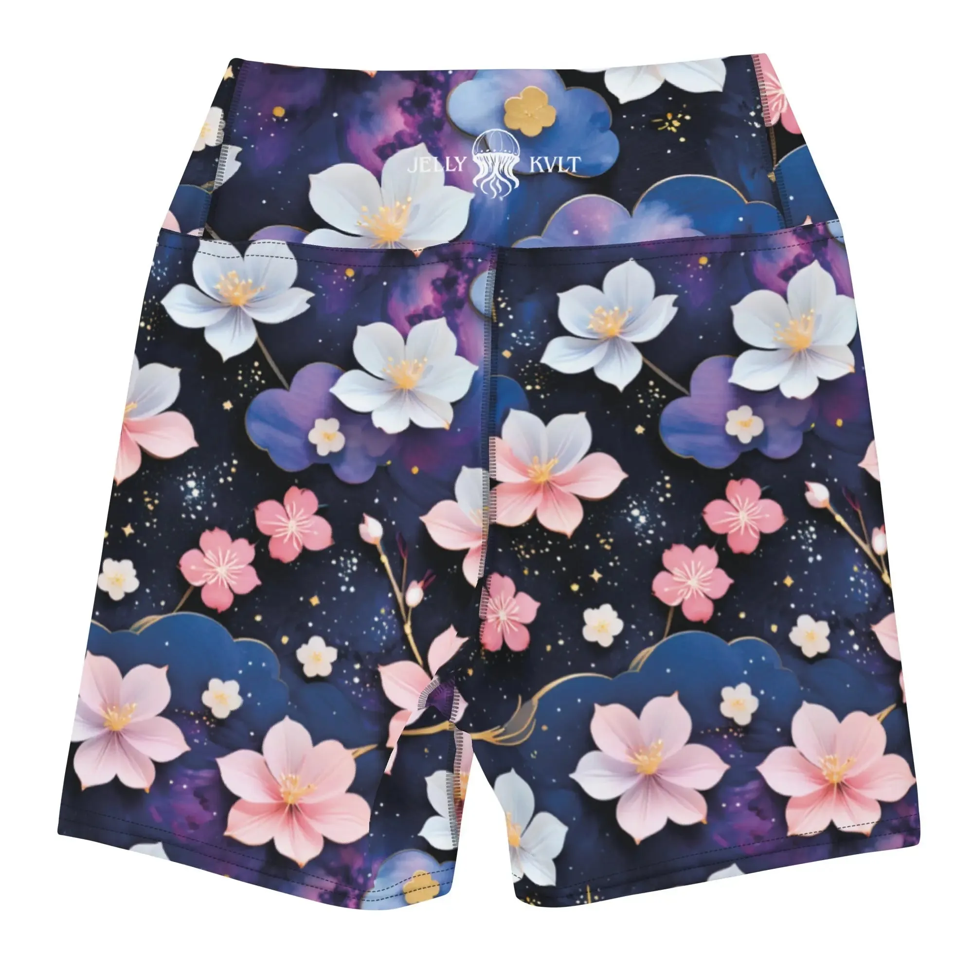 Yoga Shorts - Midnight Sakura