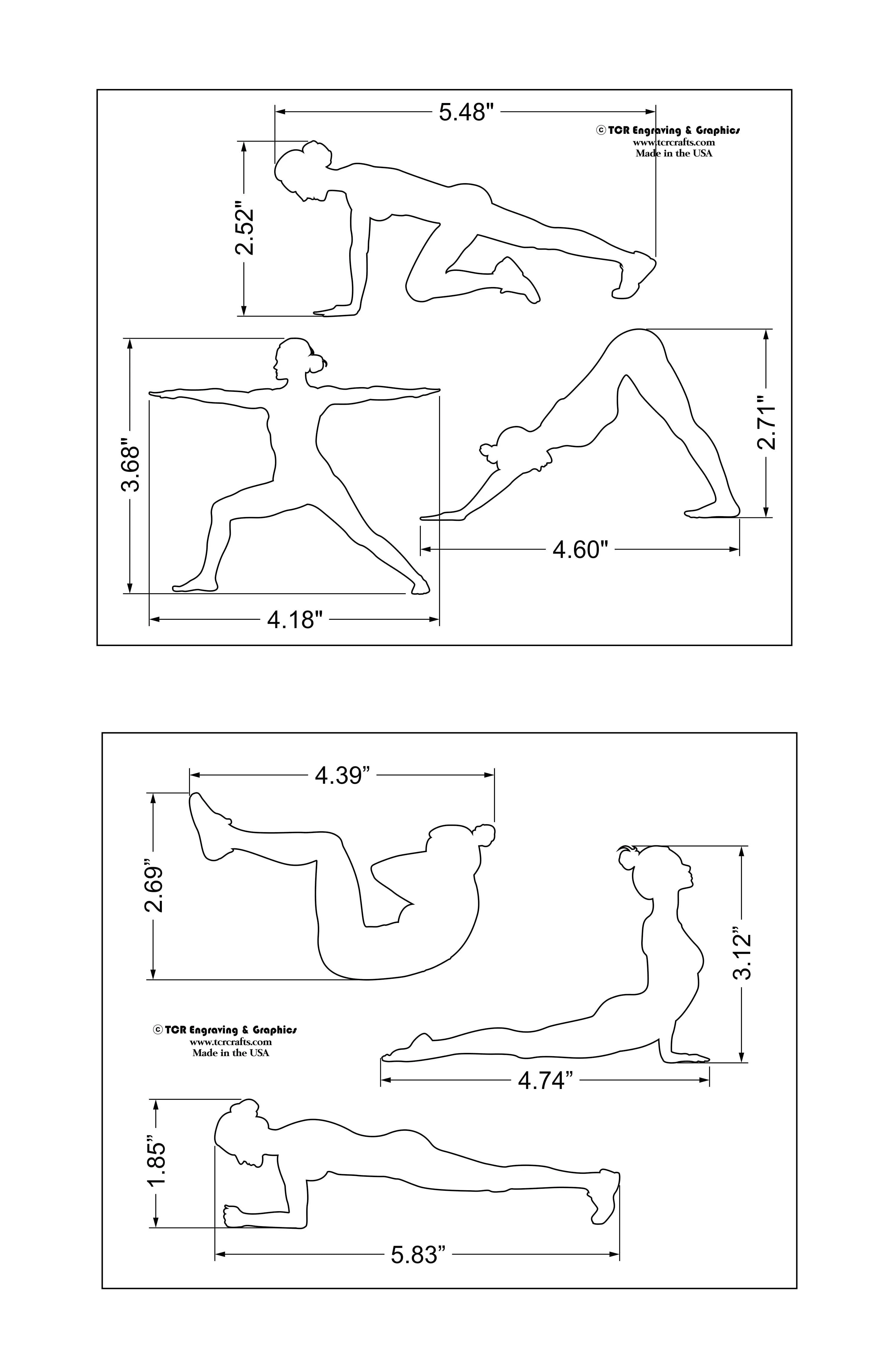 Yoga Stencils- Women-2 Piece Set -14 Mil Mylar