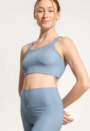 Yoga Top “Mica” in blue rib