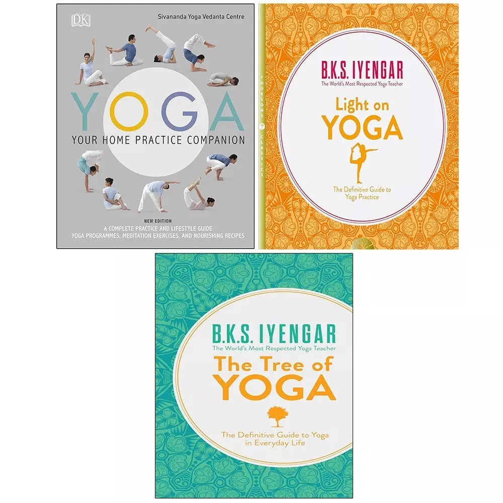Yoga Your Home Practice Companion (HB), Light on Yoga, Tree of Yoga 3 Books Set