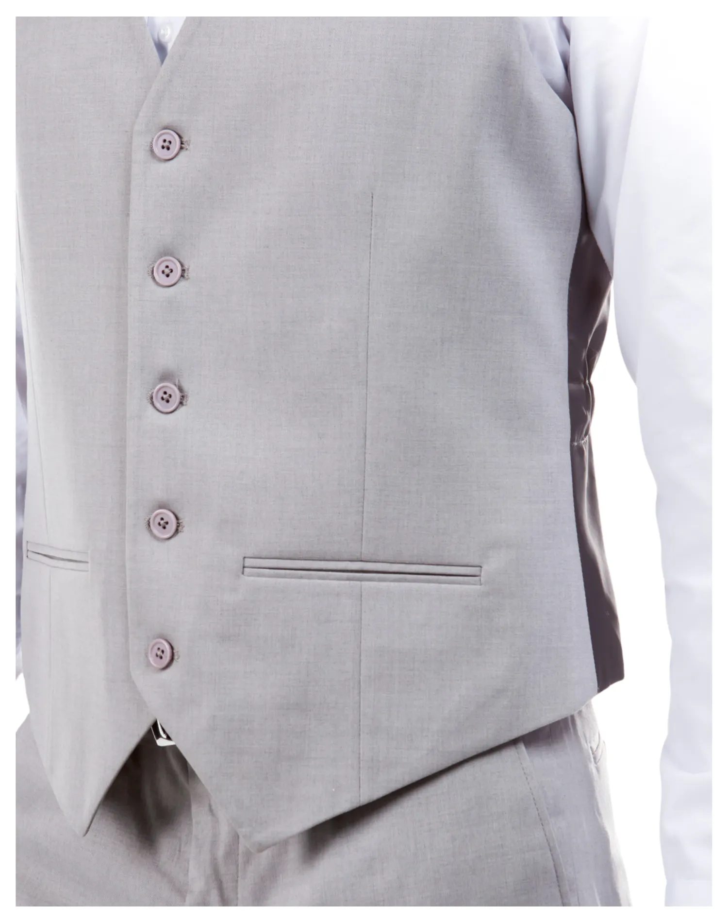 Zegarie Solid Modern Fit Vest - Light Gray