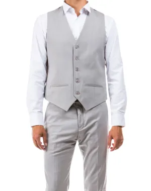 Zegarie Solid Modern Fit Vest - Light Gray